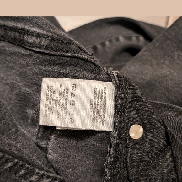 Free People We the Free, Skinny Ankle Jeans, Black, Split Raw Hem, Size 27 - Picture 11 of 12